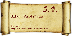 Sikur Valéria névjegykártya